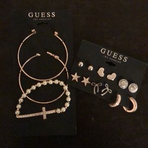 Guess bracelets and earrings